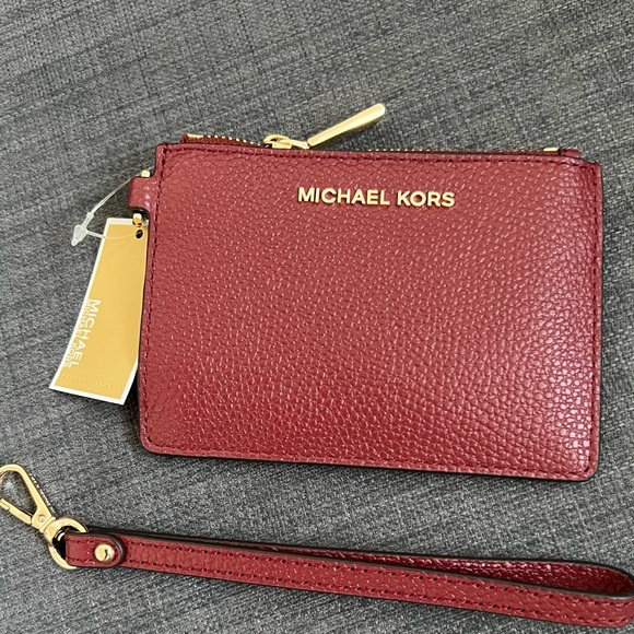 NWT MICHAEL KORS JET SET TRAVEL SMALL TOP ZIP COIN PURSE ID & CREDIT CARDHOLDER - Picture 4 of 7